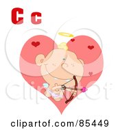 Royalty Free RF Clipart Illustration Of A Cupid With Letters C by Hit Toon