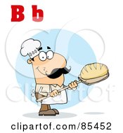 Poster, Art Print Of Male Baker With Letters B