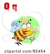 Poster, Art Print Of Queen Bee With Letters Q