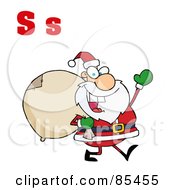 Poster, Art Print Of Santa With Letters S