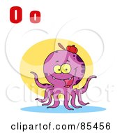 Octopus With Letters O by Hit Toon