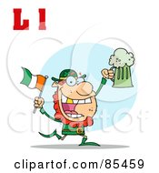 Poster, Art Print Of Leprechaun With Letters L