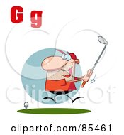 Poster, Art Print Of Male Golfer With Letters G