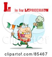 Poster, Art Print Of Leprechaun With L Is For Leprechaun Text