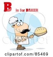 Royalty Free RF Clipart Illustration Of A Male Baker With B Is For Baker Text