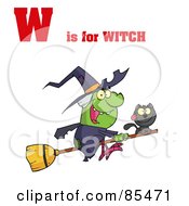 Royalty Free RF Clipart Illustration Of A Witch With W Is For Witch Text