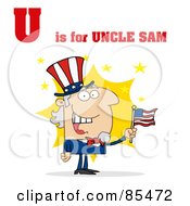 Royalty Free RF Clipart Illustration Of Uncle Sam With U Is For Uncle Sam Text
