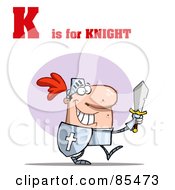 Royalty Free RF Clipart Illustration Of A Knight With K Is For Knight Text