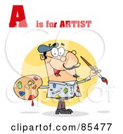Poster, Art Print Of Male Artist With A Is For Artist Text