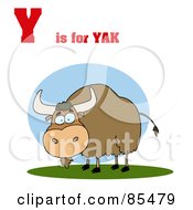 Royalty Free RF Clipart Illustration Of A Yak With Y Is For Yak Text