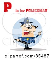 Poster, Art Print Of Cop With P Is For Policeman Text