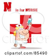 Poster, Art Print Of Nurse With N Is For Nurse Text