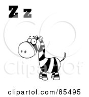 Poster, Art Print Of Black And White Zebra With Letters Z