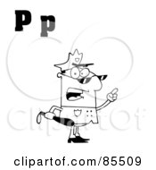 Royalty Free RF Clipart Illustration Of An Outlined Cop With Letters C