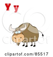 Poster, Art Print Of Yak With Letters Y - Version 2
