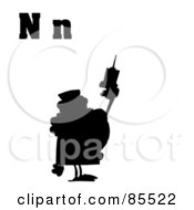 Poster, Art Print Of Silhouetted Nurse With Letters N