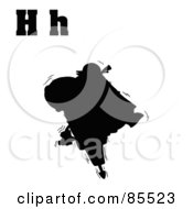 Poster, Art Print Of Silhouetted Hippo With Letters H