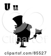 Royalty Free RF Clipart Illustration Of A Silhouetted Uncle Sam With Letters U
