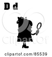 Poster, Art Print Of Silhouetted Detective With Letters D