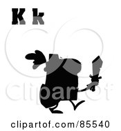 Poster, Art Print Of Silhouetted Knight With Letters K