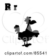 Poster, Art Print Of Silhouetted Rooster With Letters R