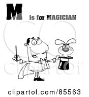 Poster, Art Print Of Outlined Magician With M Is For Magician Text