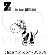 Poster, Art Print Of Black And White Zebra With Z Is For Zebra Text