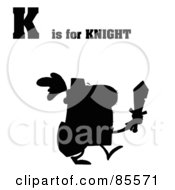 Poster, Art Print Of Silhouetted Knight With K Is For Knight Text