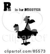 Poster, Art Print Of Silhouetted Rooster With R Is For Rooster Text