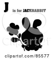 Poster, Art Print Of Silhouetted Rabbit With J Is For Jackrabbit Text