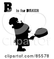 Poster, Art Print Of Silhouetted Male Baker With B Is For Baker Text
