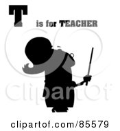 Poster, Art Print Of Silhouetted Female Teacher With T Is For Teacher Text