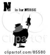 Poster, Art Print Of Silhouetted Nurse With N Is For Nurse Text