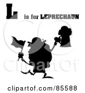 Poster, Art Print Of Silhouetted Leprechaun With L Is For Leprechaun Text