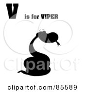 Poster, Art Print Of Silhouetted Snake With V Is For Viper Text