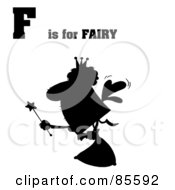 Poster, Art Print Of Silhouetted Fairy With F Is For Fairy Text