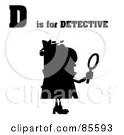 Poster, Art Print Of Silhouetted Detective With D Is For Detective Text
