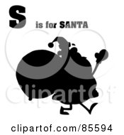 Royalty Free RF Clipart Illustration Of A Silhouetted Santa With S Is For Santa Text