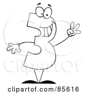 Royalty Free RF Clipart Illustration Of A Friendly Outlined Number 3 Three Guy