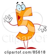 Poster, Art Print Of Friendly Orange Number 5 Five Guy