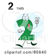 Royalty Free RF Clipart Illustration Of A Friendly Number 2 Two Guy With Text