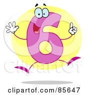 Royalty Free RF Clipart Illustration Of A Friendly Number 6 Six Guy by Hit Toon