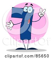 Royalty Free RF Clipart Illustration Of A Friendly Number 7 Seven Guy by Hit Toon