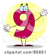 Royalty Free RF Clipart Illustration Of A Friendly Number 9 Nine Guy