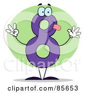 Royalty Free RF Clipart Illustration Of A Friendly Number 8 Eight Guy by Hit Toon