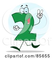 Royalty Free RF Clipart Illustration Of A Friendly Number 2 Two Guy by Hit Toon