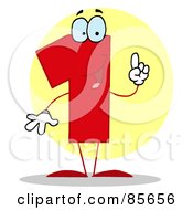Royalty Free RF Clipart Illustration Of A Friendly Number 1 One Guy