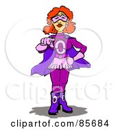 Royalty Free RF Clipart Illustration Of A Red Haired Obvious Super Human Woman