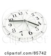 Poster, Art Print Of 3d White And Black Wall Clock At Ten Till Five