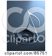 Royalty Free RF Clipart Illustration Of A 3d Music Note Speaker On Blue
